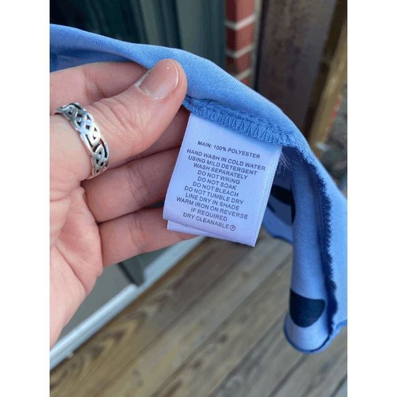 Cooper St Polka Dot Long Sleeve Frill Midi Blue Dress w/Ruffle Hem, Size XL - Picture 6 of 8